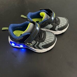 Skechers Black and Gray Light-Up Sneakers Size 6